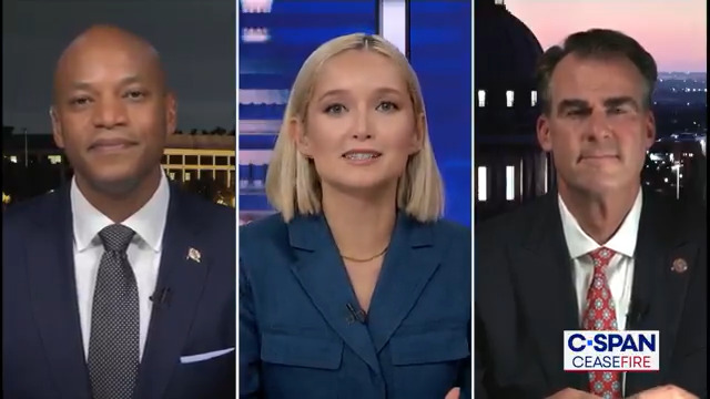 C-SPAN's Ceasefire Governor Wes Moore discusses his political future and Governor Kevin Stitt gives advice to Democrats. Dasha Burns hosts. See the entire conversation TONIGHT on C-SPAN at 10pm ET.