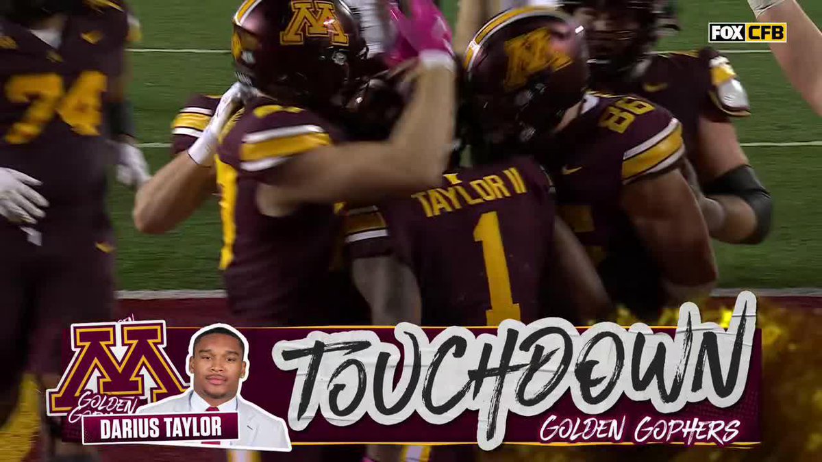 Darius Taylor TD 🙌 Minnesota Football up, 21-6. 📺: FOX
