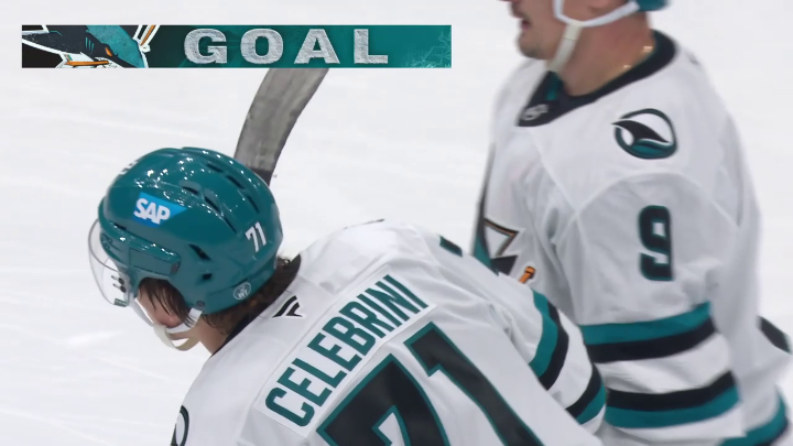 Macklin Celebrini with the quick release for his first of the season 🎯