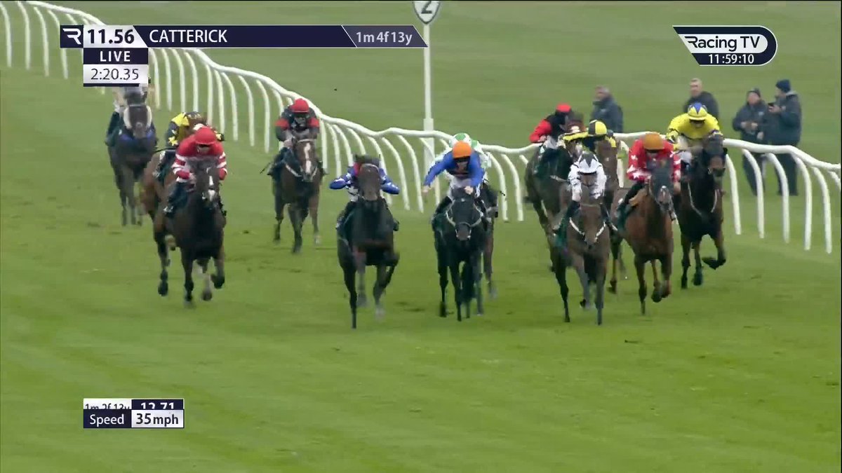 Down in class and bolts up! Fouroneohfever easily lands the Download The Raceday Ready App Handicap for George Boughey Racing and Tommie Jakes 🚀