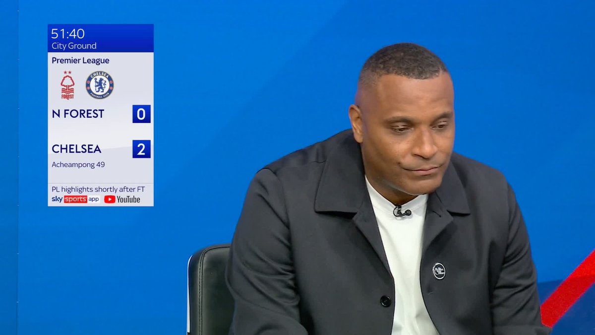 "Ange is in big trouble" 😬 Chelsea lead 2-0 against Nottingham Forest after making three substitutions at half-time. Josh Acheampong scored his first Chelsea goal to break the deadlock, which was shortly followed by Pedro Neto 🔵