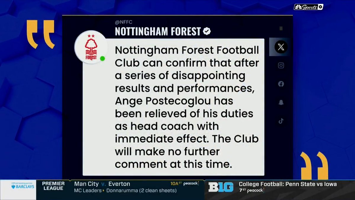 Ange Postecoglou is officially OUT as Nottingham Forest manager. Rebecca and the 2 Robbies react to the news just minutes after the team's 3-0 defeat to Chelsea.