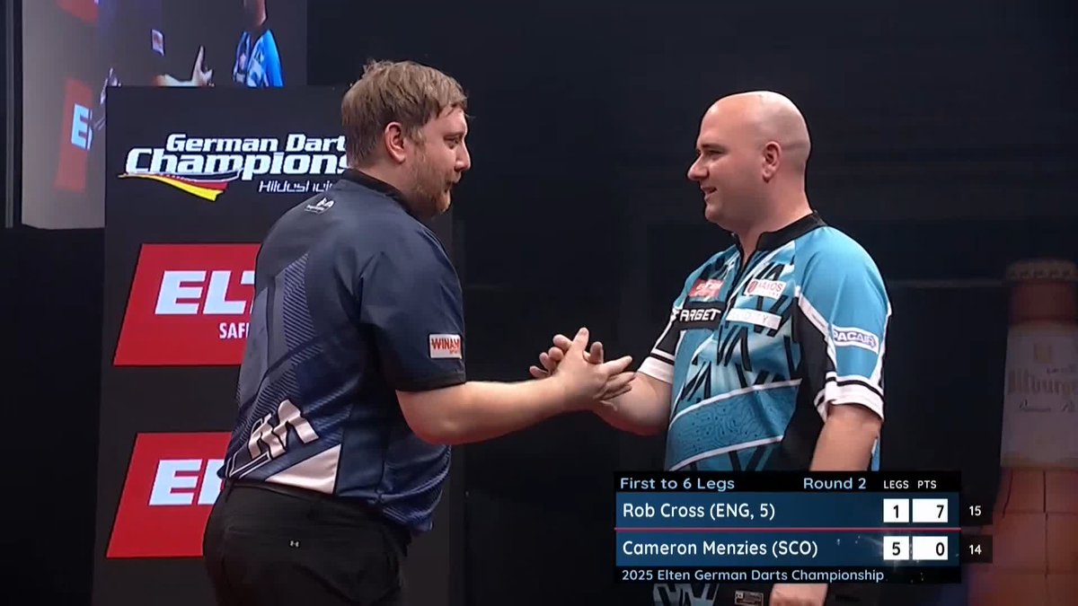 MENZIES CRUSHES CROSS! Cameron Menzies races through to Round Three in Hildesheim! The Scot demolishes Rob Cross 6-1, leaving the two-time European Champion facing a nervous wait to discover if he's done enough to qualify for Dortmund! 📺 #ET14 | R2