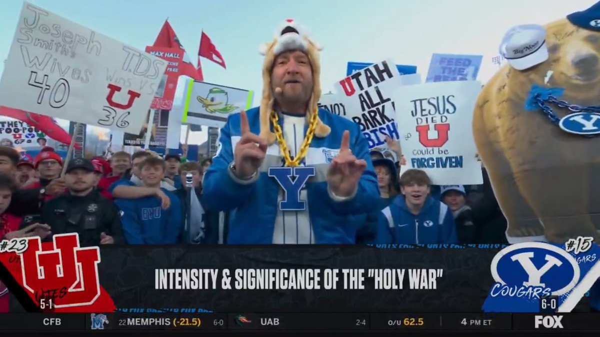 I love hate, I thrive in chaos and this rivalry is true hatred. The Holy War is as bitter as it gets. This is the best rivalry in college football, I’m convinced Big Noon Kickoff