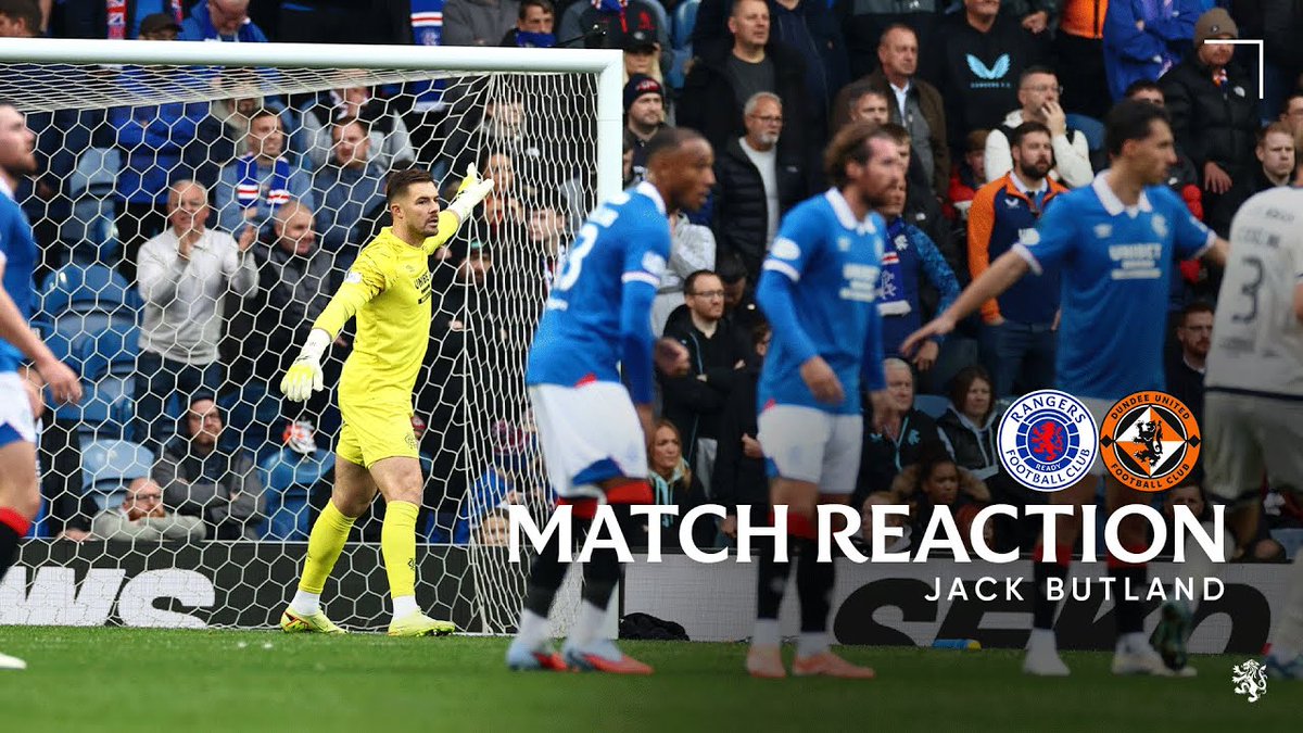 🎙️ Jack Butland spoke to RangersTV after today's game against Dundee United at Ibrox.
