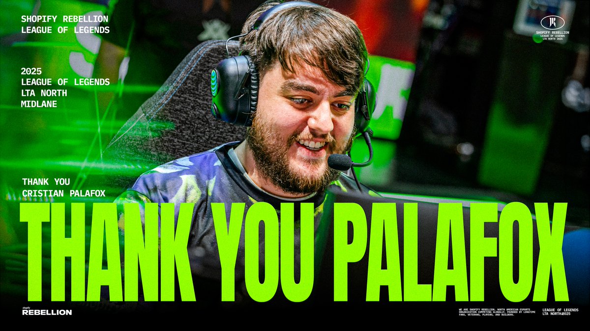 Today, we say goodbye to @Palafoxlol Thank you for taking us higher than ever in our LoL endeavor and we wish him the best of luck for their next chapter 💚