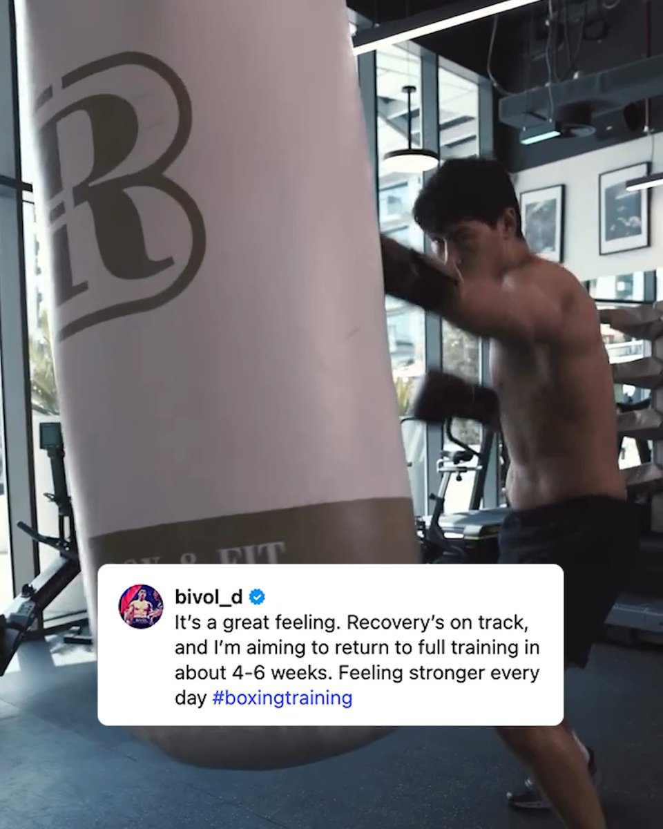 Dmitry Bivol has returned to the gym after undergoing successful back surgery 🥊 Bivol is looking to fight again in early 2026, and states he’s aiming to return to full training in roughly four to six weeks.