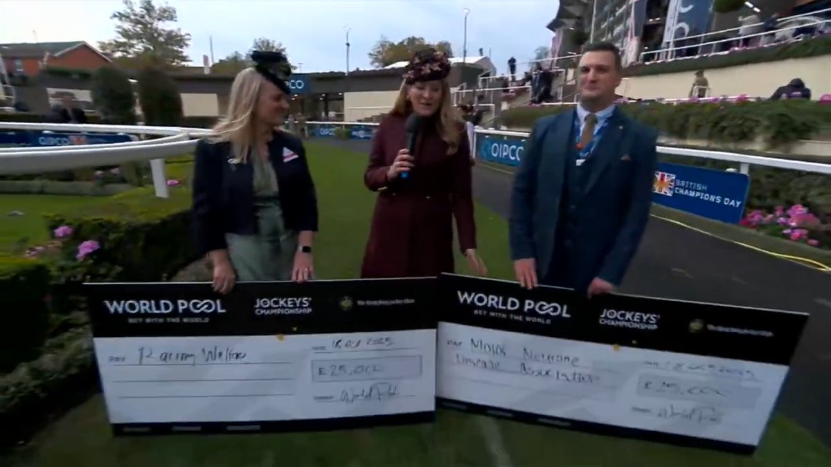 Champion Oisín Murphy has split his £50,000 World Pool Jockeys' Championship donation between MND Association and Racing Welfare. More from Jess Stafford 👇