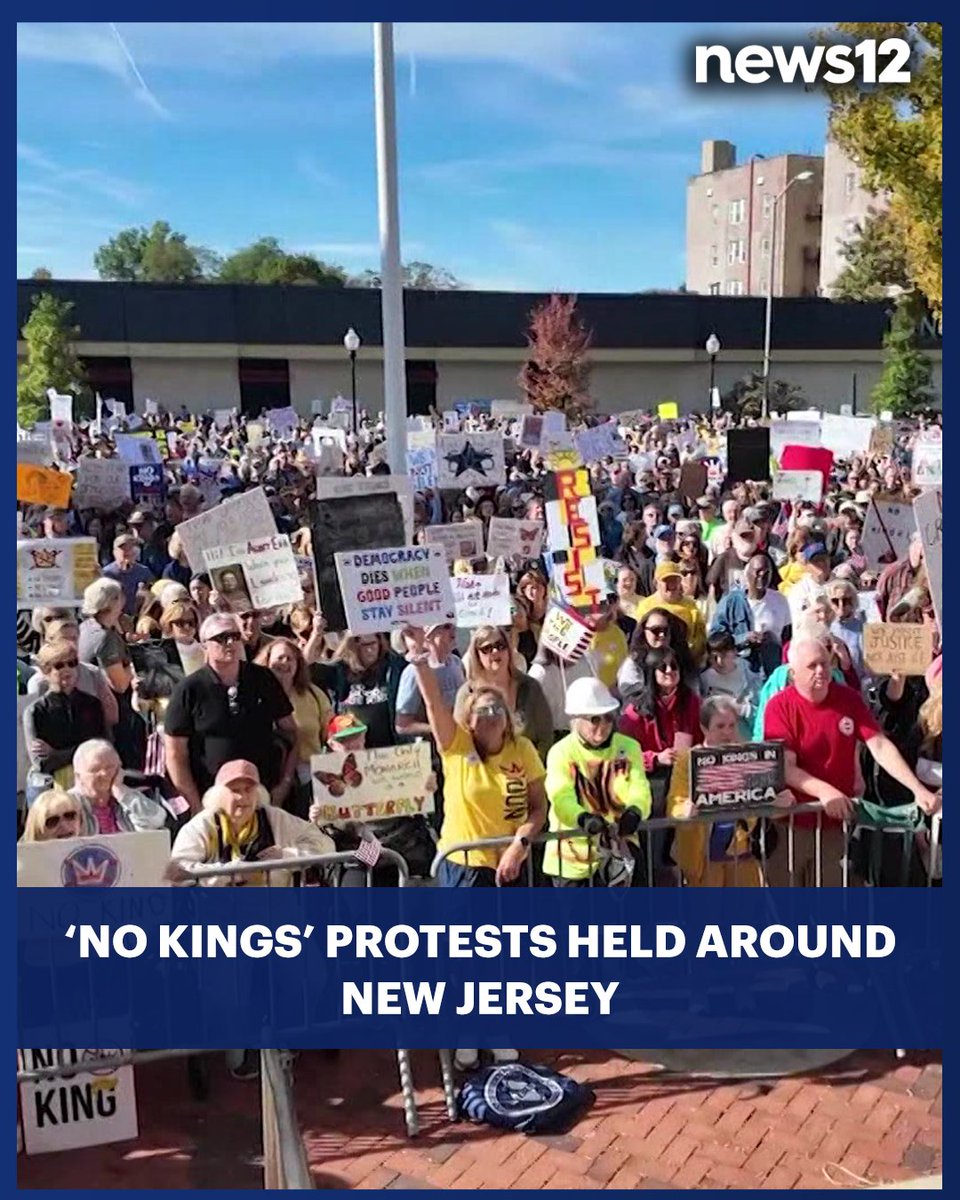 People across the country are participating in No Kings Day protests, rallying against President Donald Trump’s administration and policies, with at least five taking place in New Jersey. #News12NJ #NewJersey #NewJerseyNews #NJNews #NJ #Trenton