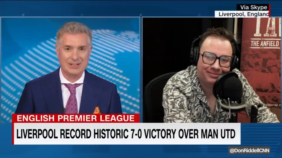 That time Neil Atkinson went on CNN to talk about hammering Man United just after doing Dignity, Under Pressure and Geno on Karaoke in the Croc.