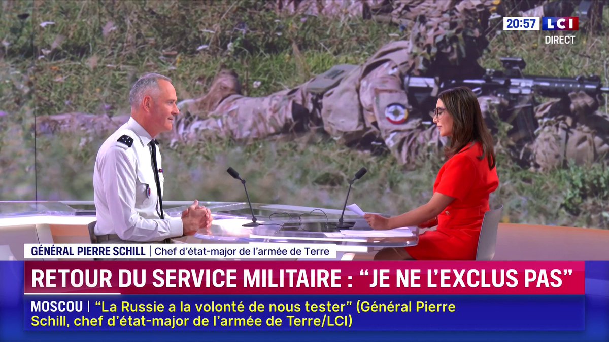 🚨🇫🇷🪖 FLASH | Le chef d’État-major de l’armée de Terre "n’exclut pas un RETOUR du SERVICE MILITAIRE". (LCI)