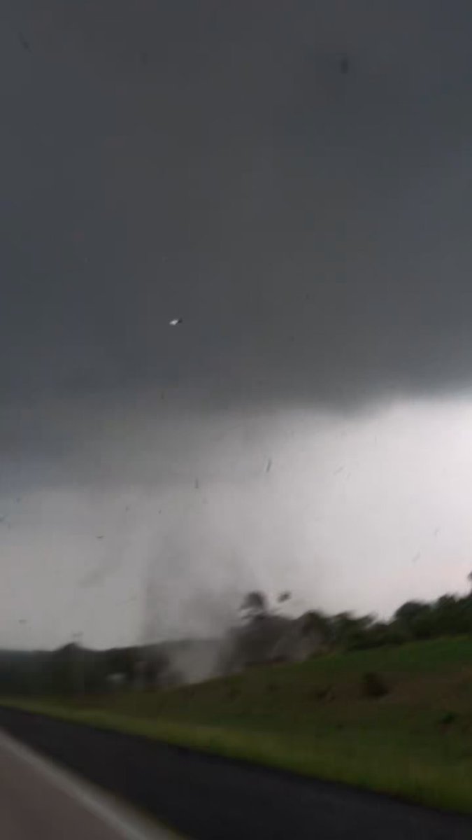 TORNADO captured near Birch Tree, Missouri!! This #tornado was SPICY as it crossed the road in front of us! Captured this beast in May of 2024! #stormchasing