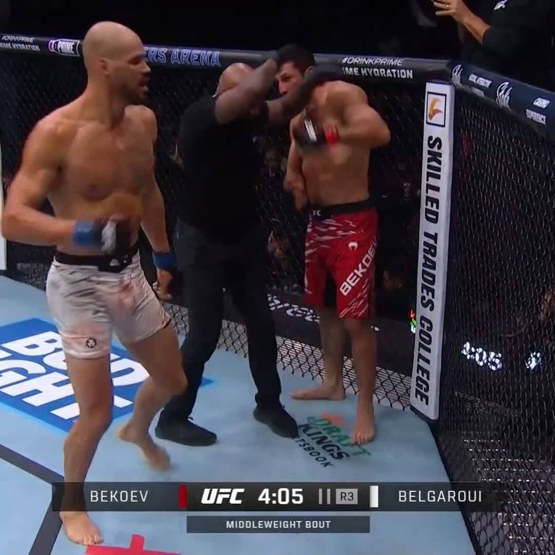 INCROYABLE PERFORMANCE DE YOUSRI BELGAROUI 🇹🇳🇳🇱 💥 Il s’impose par TKO au troisième round après une énorme accélération ! 🔥 #UFCVancouver