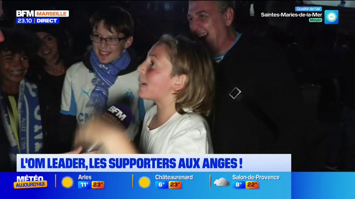 "Je suis rentré dans le stade... j'ai fait une photo avec Hojbjerg" La joie d'un jeune supporter marseillais et de son père après la victoire 6-2 de l'OM contre Le Havre