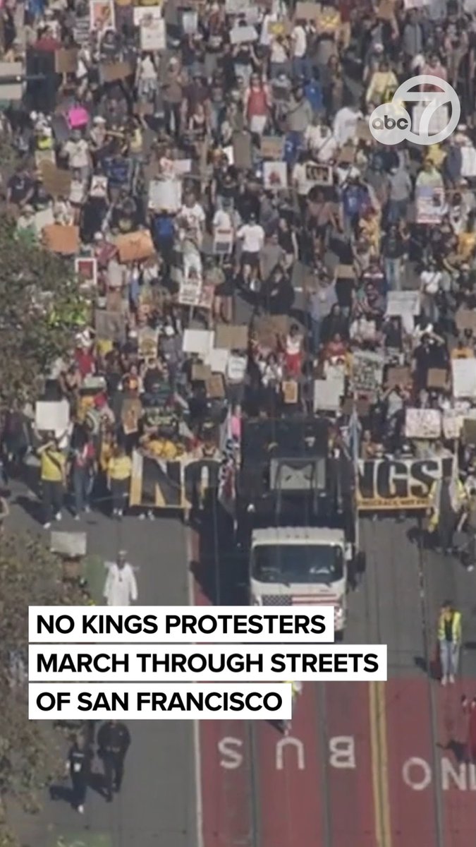 San Franciscans showed up in full force for today's No Kings protest against the Trump administration. Check out these massive crowds marching through the streets. This comes as there are growing concerns of President Trump deploying the National Guard to San Francisco and other cities. Get live updates here: