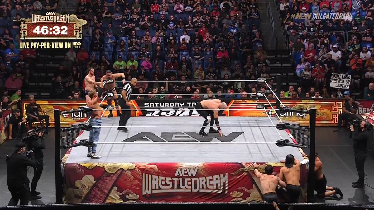 Not to hard to see chaos chased into action as #AEWTailgateBrawl is LIVE from St. Louis on TNT and HBO Max Order #AEWWrestleDream LIVE at the top of the hour: