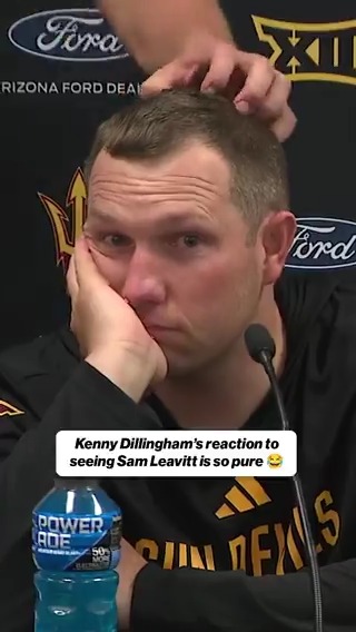 "Oh hi!" ❤️ This interaction between Sun Devil Football's Sam Leavitt and Kenny Dillingham is so wholesome.