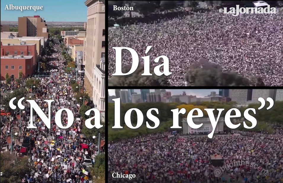 En el día “No a los reyes”, millones de personas toman las calles contra Donald Trump en 50 estados de EU. #VideosLaJornada