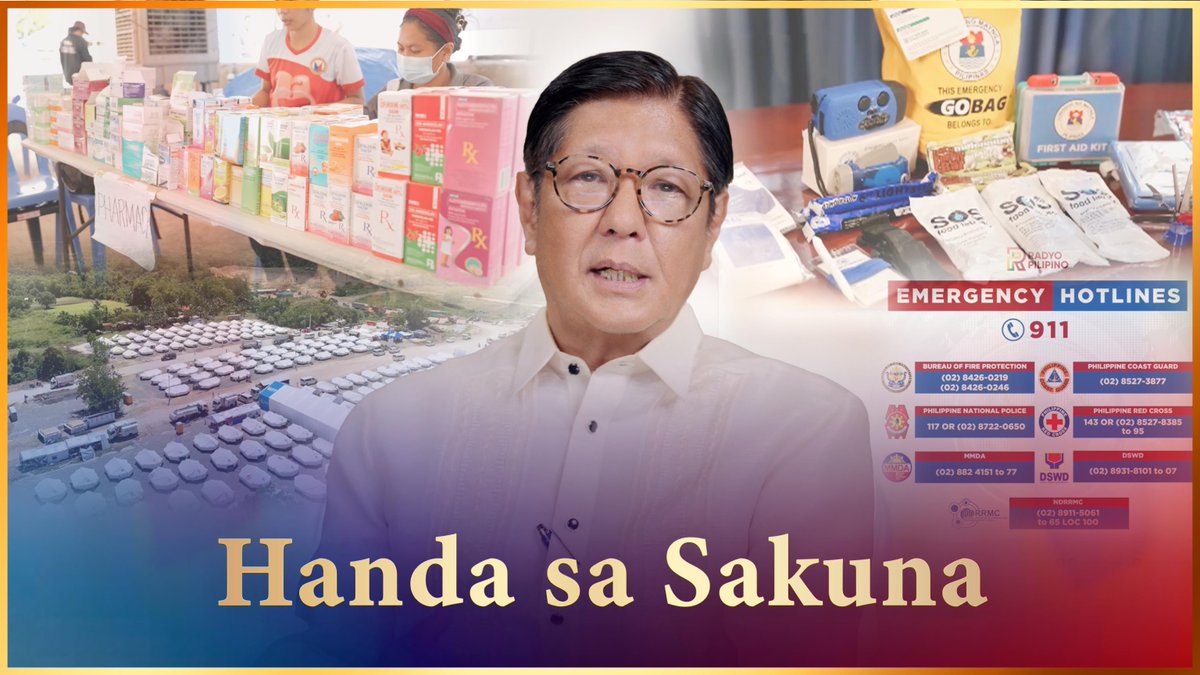 BBMVLOG 274: Handa sa Sakuna Natural disasters may come without warning, but preparedness is our best protection. Sa Bagong Pilipinas, sama-sama tayong maging handa, maagap, at maalam upang mapangalagaan ang ating mga pamilya at komunidad.