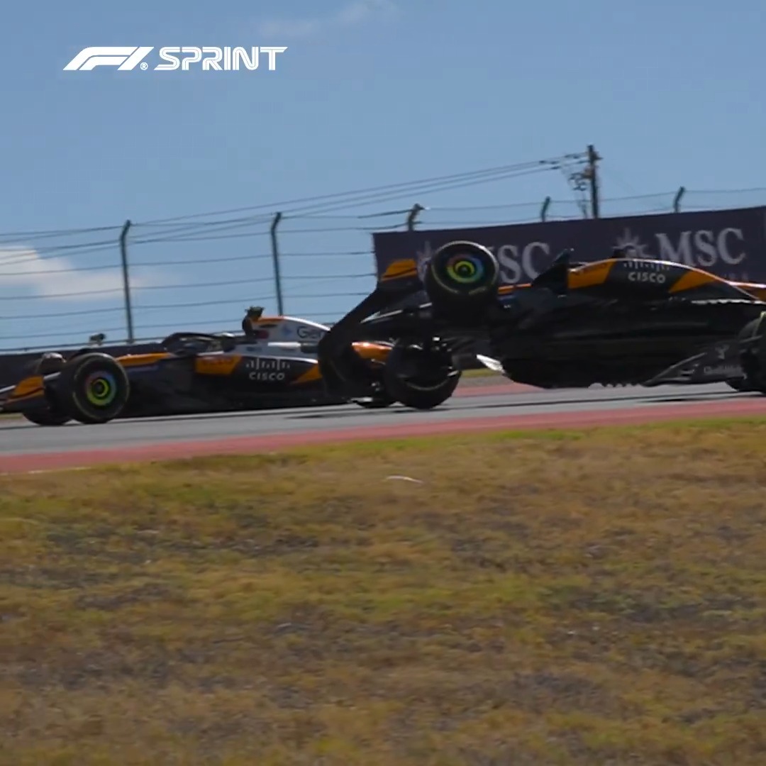 Going slow-mo for another look at *that* dramatic #F1Sprint collision 🎥💥 #F1 #USGP
