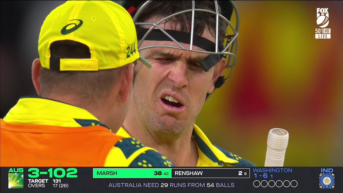 Safe to say Mitch Marsh maybe wasn't the biggest fan of pickle juice...😅😂 📺Watch #AUSvIND on ch. 501 or stream via Kayo Sports: ✍️BLOG 🔢MATCH CENTRE