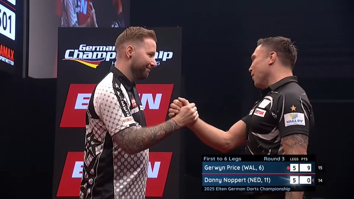 NOPPERT COMPLETES THE COMEBACK! What a start to Finals Day in Hildesheim! Danny Noppert recovers from 4-0 down to dump out Gerwyn Price, surviving three match darts to book his place in the quarter-finals! 📺 #ET14 | R3