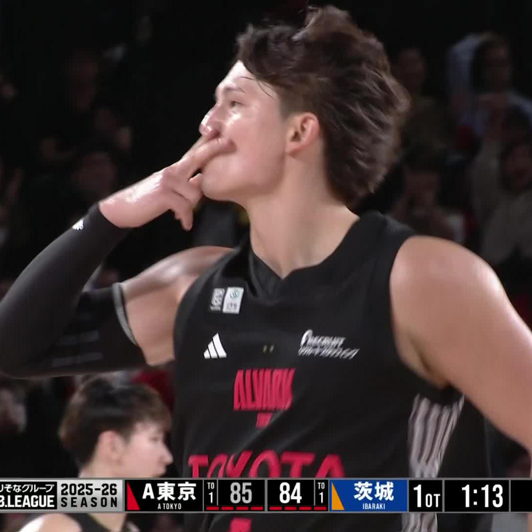 クラッチタイムに強い男・テーブス海🏹 3ポイントを決めセレブレーションも決める💘 テーブス海 Kai Toews #アルバルク東京 #GRITUP
