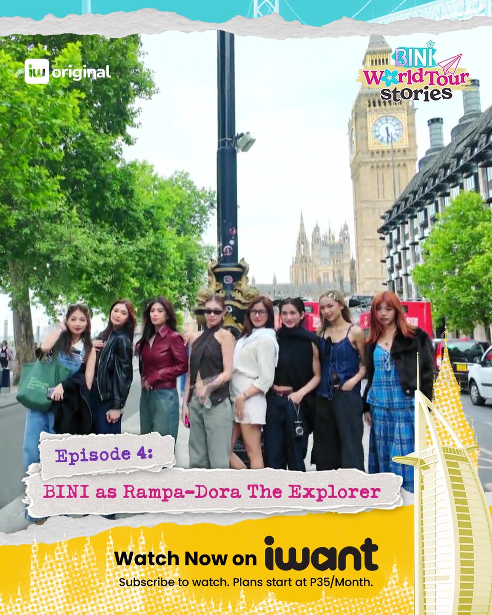 London is waving! 🇬🇧👋 Halika, tara na! It's kwentuhan and bonding time once again with our best girls! 🌸 #BINIWorldTourStoriesEp4 is NOW STREAMING WORLDWIDE on iWant! Subscribe now to watch. BINI_PH #BINI