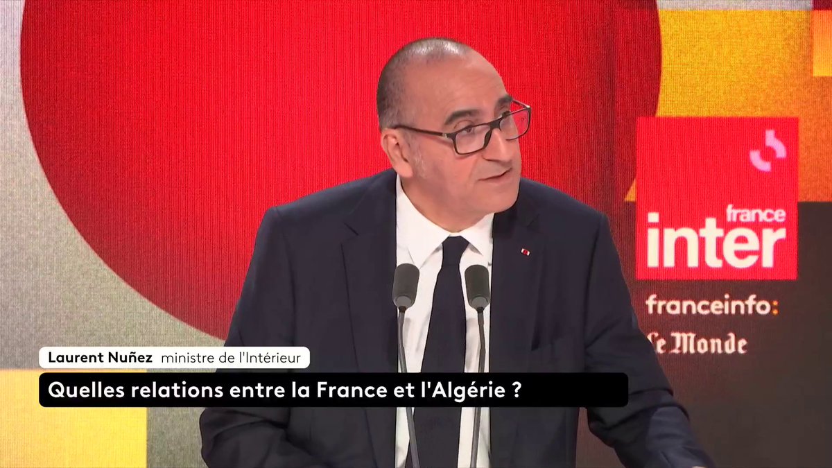 Laurent Nuñez : "Il faudra qu'il y ait un bouger dans les discussions [avec l'Algérie]. On n'a plus d'échanges sécuritaires avec eux, je peux vous dire que pour un ministre de l'Intérieur, c'est un problème." #QuestionsPol
