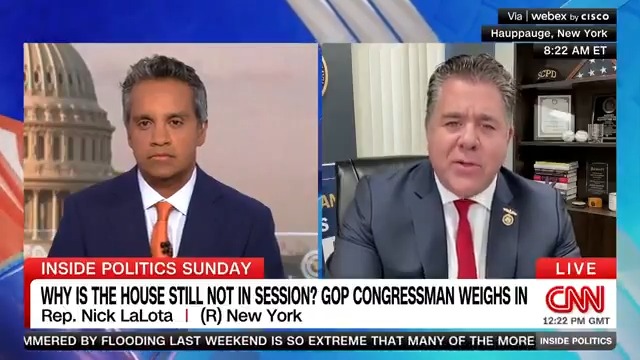 NEW: Manu Raju: "You don't think Republicans should negotiate right now with Democrats, is that correct?" Rep. Nick LaLota: "You can't negotiate with the hostage taker." #InsidePolitics