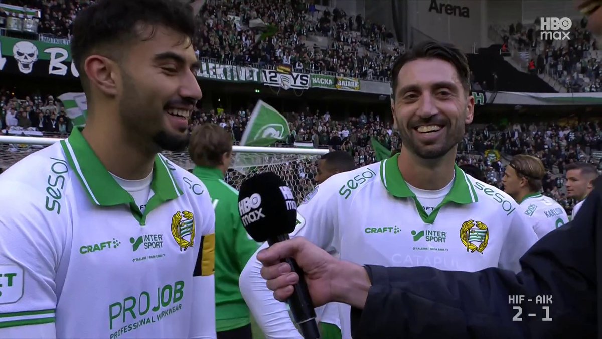 "Är det bara vi som har vunnit ett derby i år? Då är det bara vi som vet hur det känns och det känns underbart" 💬 Dagens derbykungar Nahir Besara och Montader Madjed efter segern mot AIK. 📲 Se höjdpunkter från Allsvenskan på HBO Max
