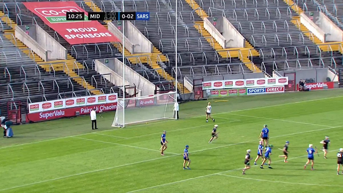Poor defending allows Midleton GAA to find the net courtesy of midfielder Evan McGrath in the Cork GAA SHC final against Sars #rtegaa #sundaygame