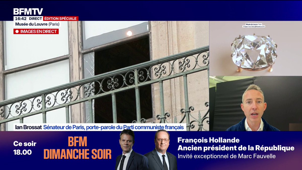 Cambriolage au Louvre: "Il y avait déjà eu des alertes", déclare Ian Brossat, qui rappelle que, le 16 juin dernier, les salariés avaient fait grève pour alerter sur le manque de sécurité et de personnel