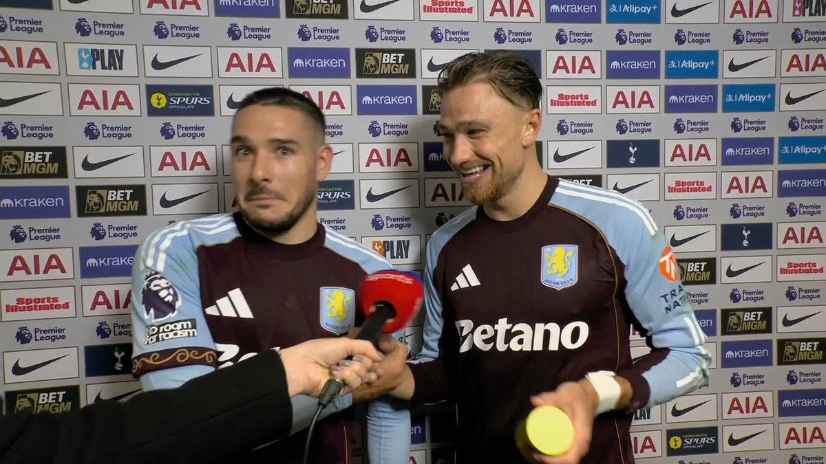 "Really good win and hopefully we can keep the momentum" 💪 Emi Buendia and Matty Cash react after Aston Villa's 2-1 win against Spurs.
