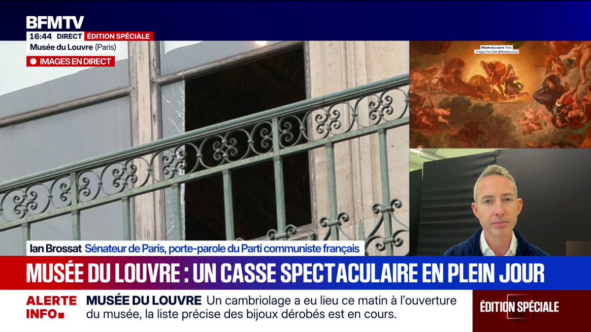 Cambriolage au Louvre: Ian Brossat appelle à "une prise de conscience de la ministre de la Culture" sur les questions de sécurité