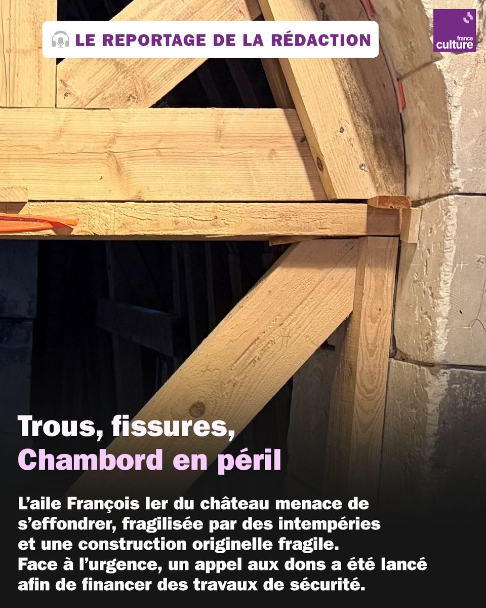 Chambord Castle. The royal wing threatens to collapse, and Macron wants to spend millions of euros to replace stained-glass windows in Notre-Dame that were not damaged.