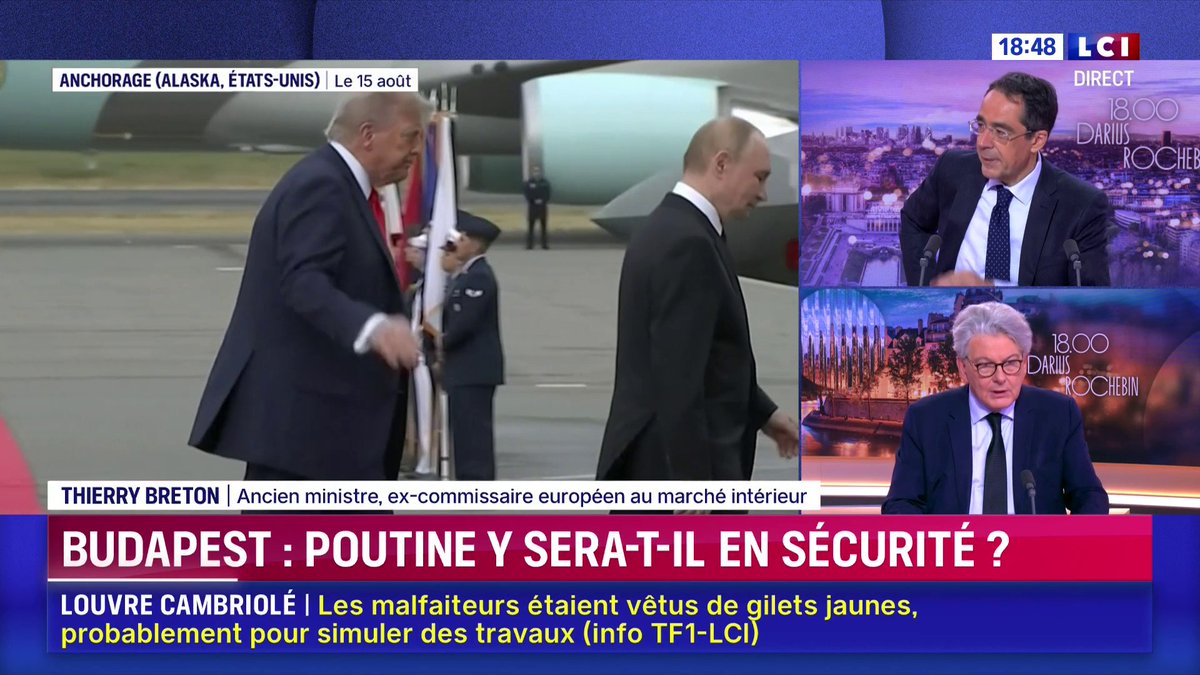 🗣️ Rencontre Trump-Zelensky à Budapest : "C'est un succès immense pour Poutine de venir sur le sol européen (...) Viktor Orban fait un coup magistral. C'est un énorme pied de nez pour nous." 🔴 Thierry Breton (Thierry Breton), invité de Darius Rochebin