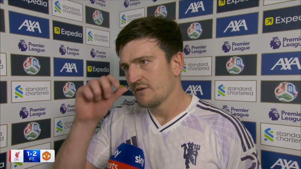 "It's for the fans and I hope they have a great night tonight" 🙌 Match-winner Harry Maguire reacts after Man Utd beat Liverpool 2-1 at Anfield.