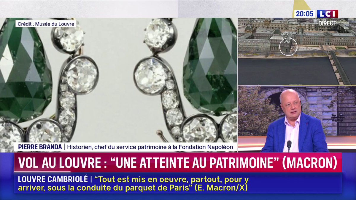 🗣️ Cambriolage au Louvre : les malfaiteurs "ont des connaissances en joaillerie (...) Tout se démonte très vite donc je crains le pire. J'ai peur qu'on ne les retrouve pas." 🔴 Pierre Branda (BRANDA PIERRE), invité de ✦ Margot Haddad ✦