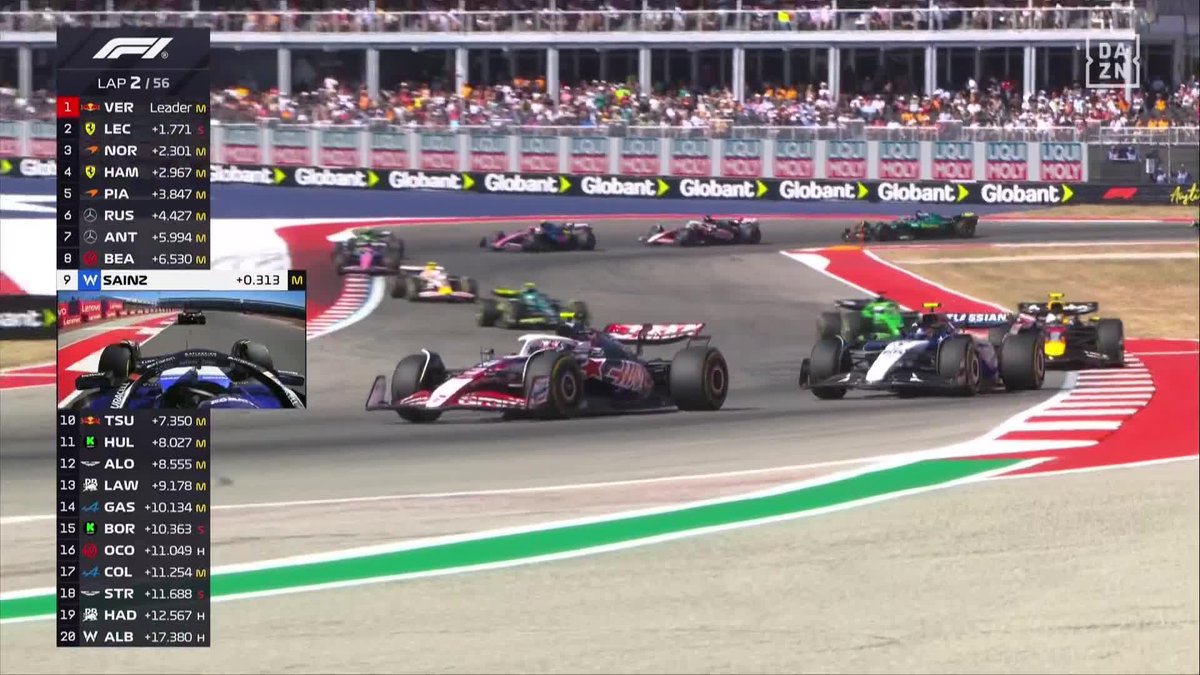 TREMENDO HACHAZO DE SAINZ A BEARMAN 🪓 #USADAZNF1 🇺🇸