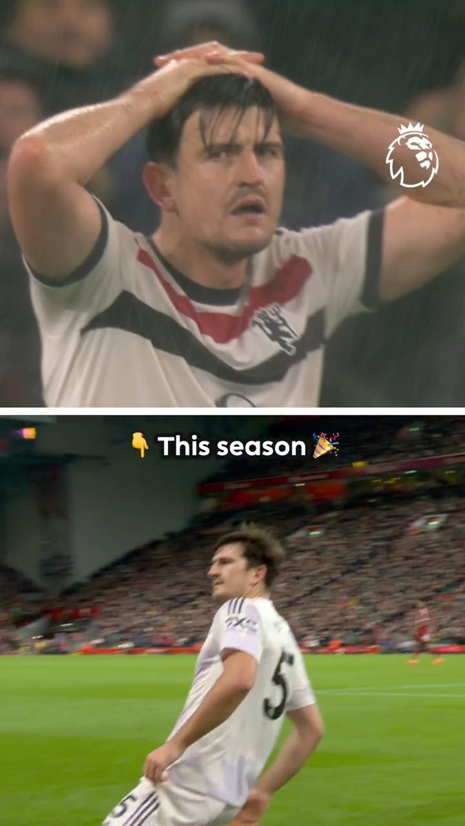 From heartbreak to hero 🦸‍♂️ After missing a big chance at Anfield last season, Harry Maguire scores the winner this time 💪
