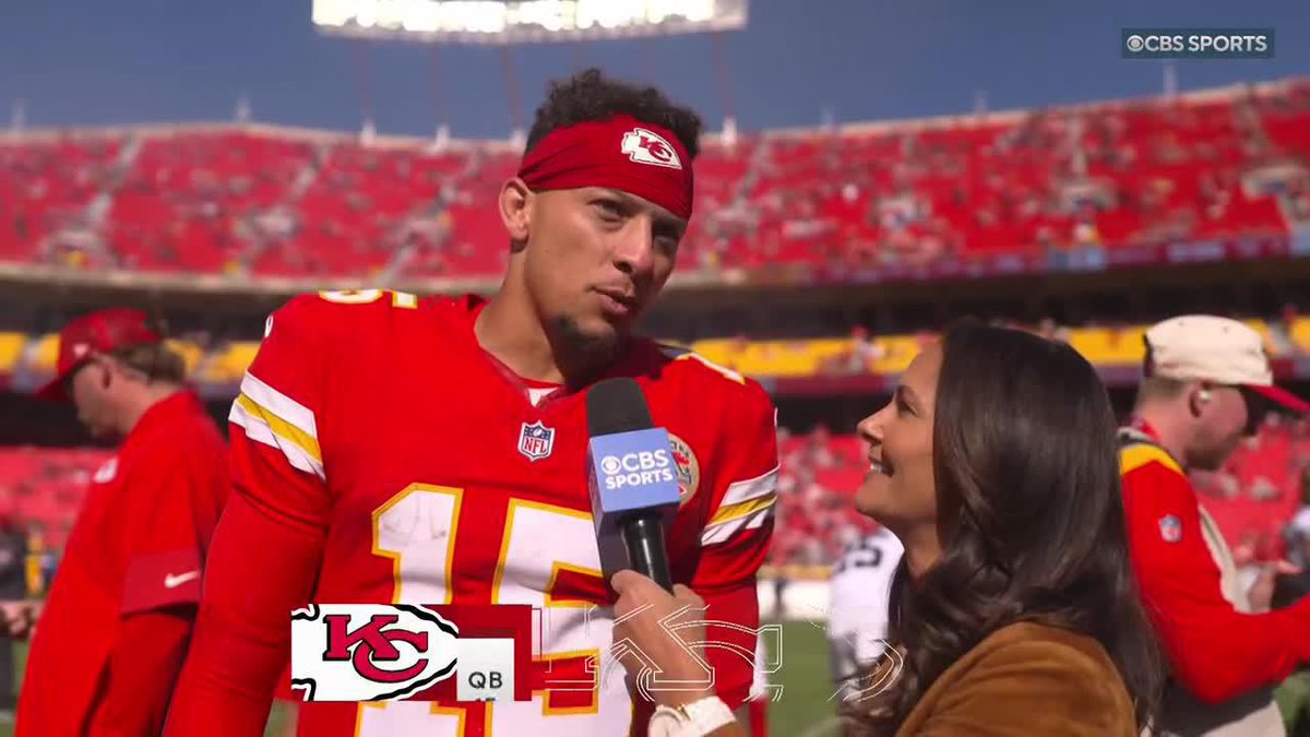 "We're running at a high level all we can do is continue to get better and better." - Patrick Mahomes on the Kansas City Chiefs offense with our Tracy Wolfson