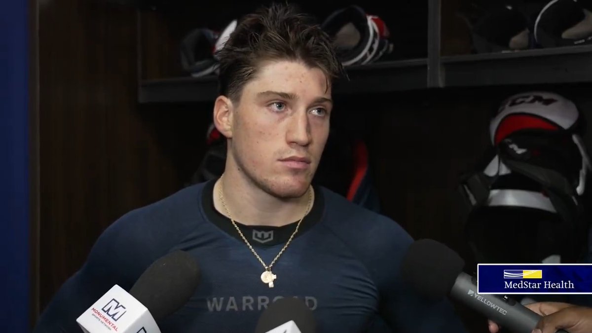 “We never gave up ’til the final buzzer.” Ryan Leonard speaks to the media following today’s game against Vancouver. #CapsNucks