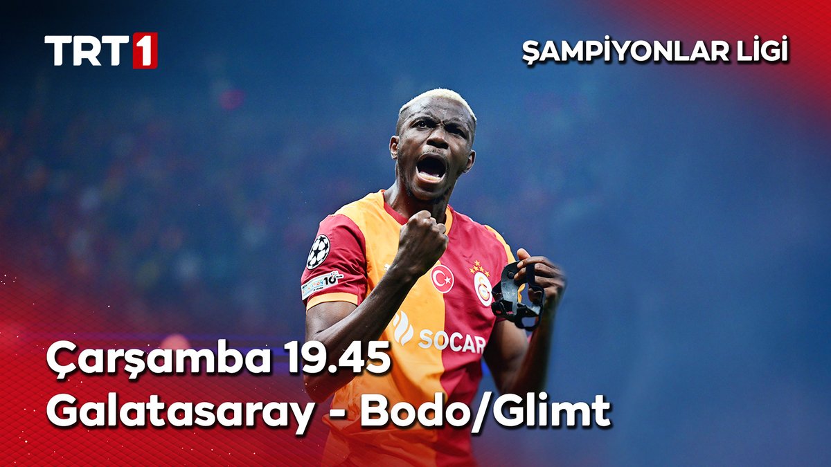 Galatasaray-Bodø/Glimt maçı çarşamba günü saat 19.45'te TRT 1’den şifresiz yayınlanacak.