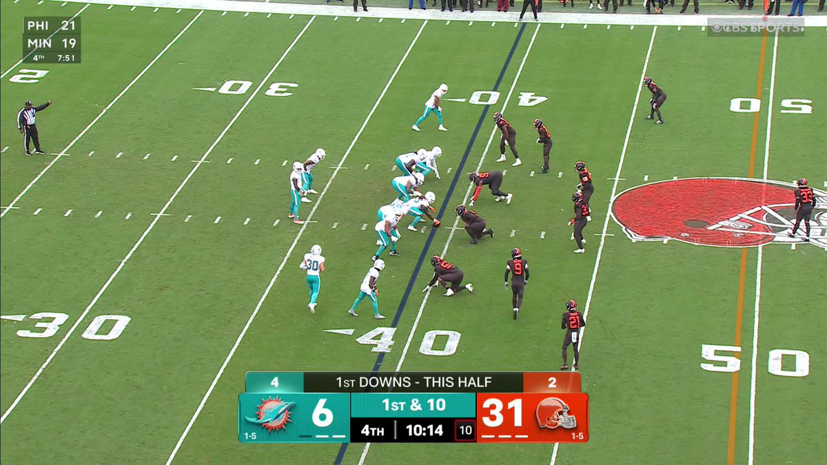 Here’s Tua with all day to throw: