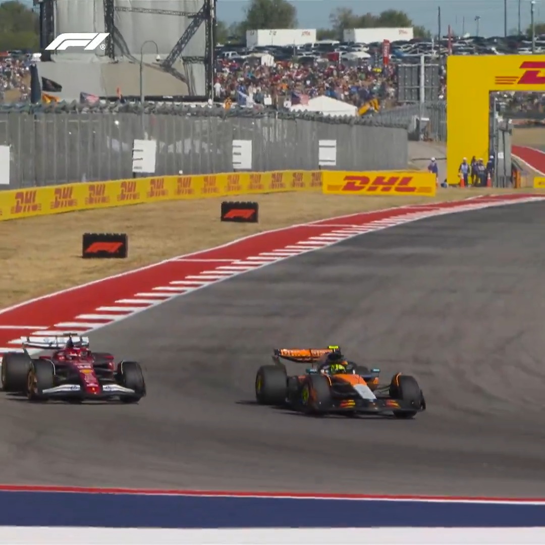 A lunge from Lando! 😮‍💨 This is the move that earned the McLaren driver P2 in the end, passing Charles for the second step of the podium 🥈 #F1 #USGP
