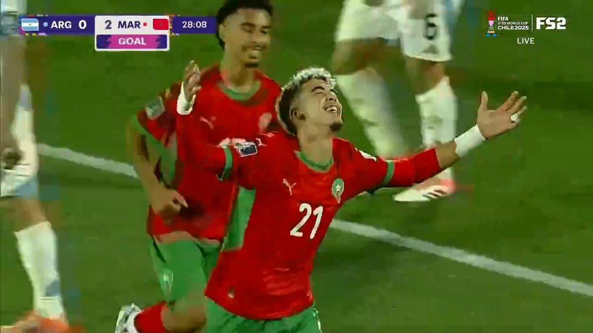 YASSIR ZABIRI AGAIN FOR MOROCCO 🇲🇦 He doubles the lead for the Atlas Lions in the #U20WC 😤