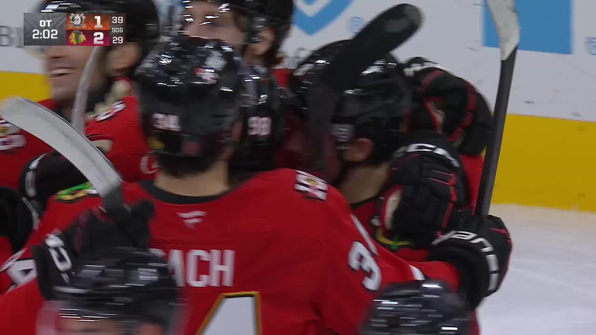 BEDARD TO DONATO AND THE HAWKS WIN IN OVERTIME!!! 🔥🚨