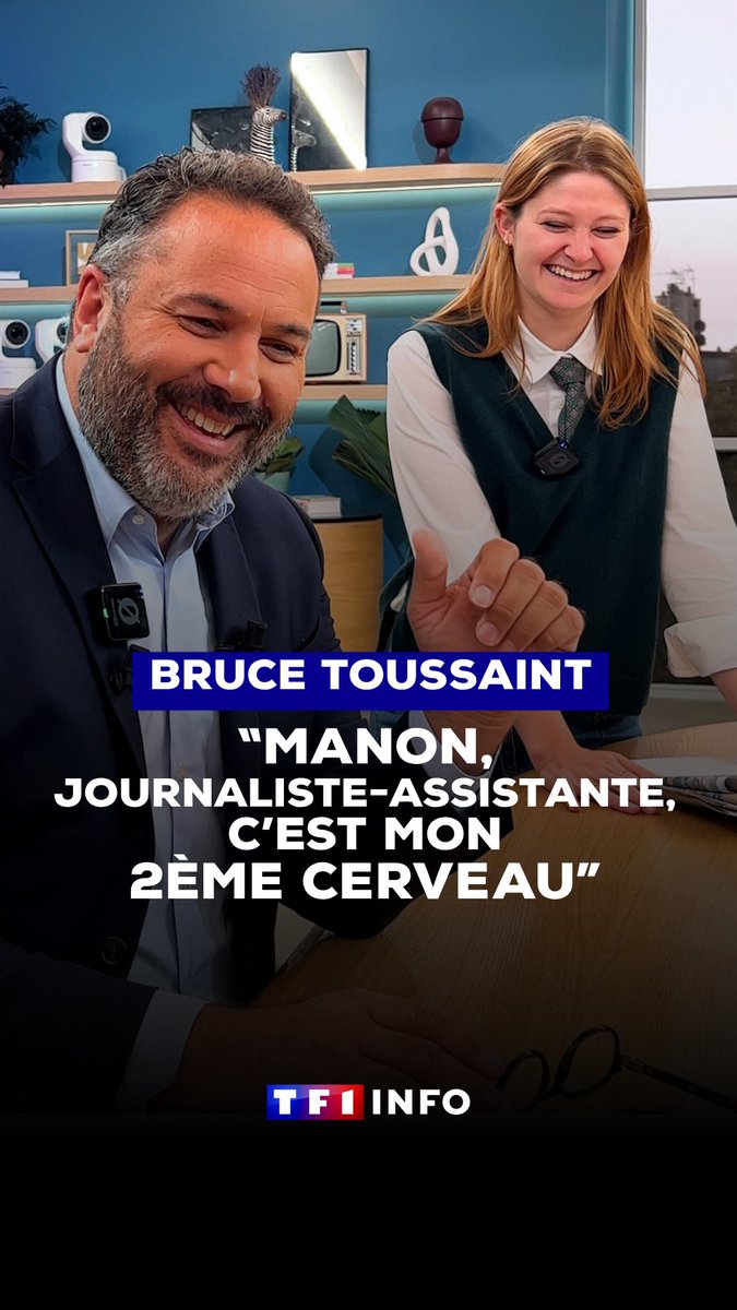 🗣️ "C'est mon deuxième cerveau, l'une des personnes à qui je parle le plus" 👇 Bruce Toussaint présente Manon Tallien de Cabarrus, journaliste-assistante 📺 #BonjourLaMatinaleTF1, c'est du lundi au vendredi sur TF1 ⏰ De 6h55 à 10h