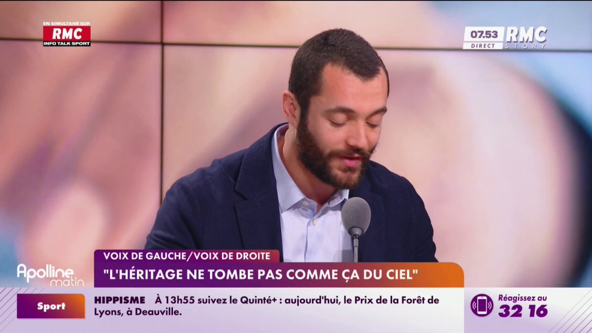 🔴 Yaël Braun-Pivet a dénoncé « ce truc qui vous tombe du ciel », plaidant pour « taxer davantage les héritages ». 🎙️ Pour Louis Sarkozy, l'héritage, "c'est le fruit d'une vie de travail" #ApollineMatin